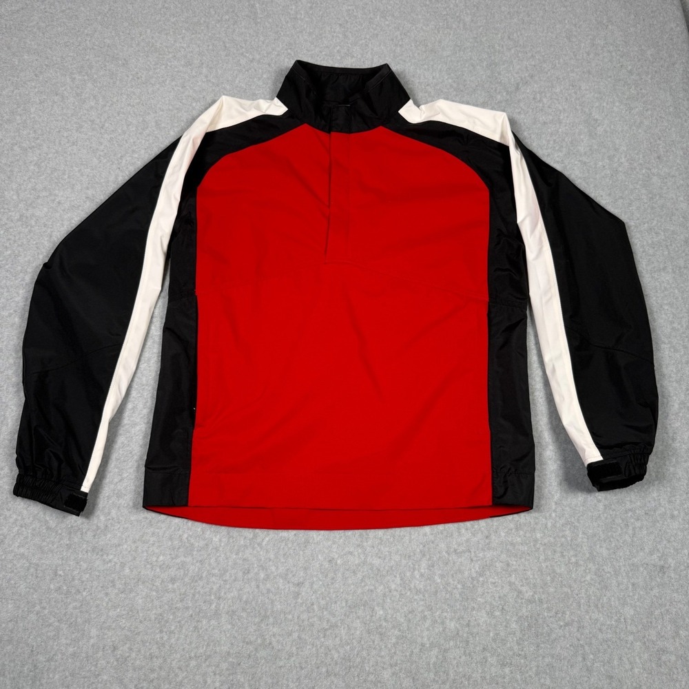 FootJoy DryJoys Mens Small Golf Rain Jacket Red Black White Windbreaker